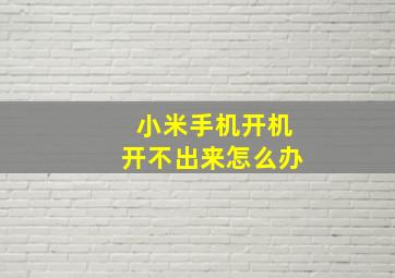 小米手机开机开不出来怎么办