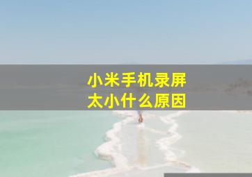 小米手机录屏太小什么原因