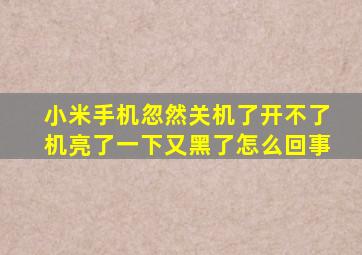 小米手机忽然关机了开不了机亮了一下又黑了怎么回事