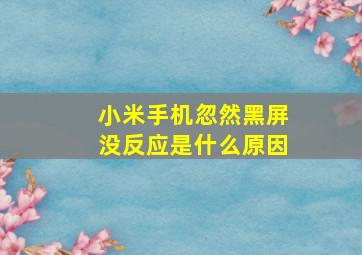 小米手机忽然黑屏没反应是什么原因