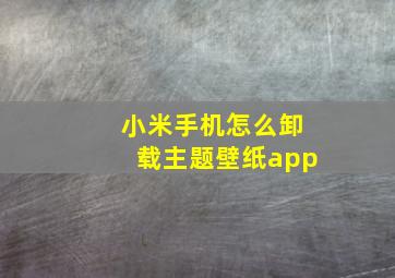 小米手机怎么卸载主题壁纸app