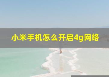 小米手机怎么开启4g网络