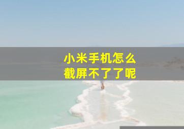 小米手机怎么截屏不了了呢