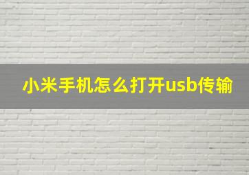 小米手机怎么打开usb传输