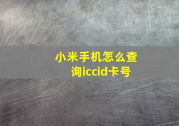 小米手机怎么查询iccid卡号