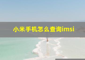 小米手机怎么查询imsi