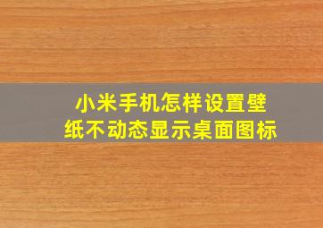 小米手机怎样设置壁纸不动态显示桌面图标