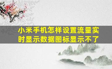 小米手机怎样设置流量实时显示数据图标显示不了