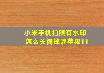 小米手机拍照有水印怎么关闭掉呢苹果11