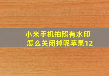 小米手机拍照有水印怎么关闭掉呢苹果12