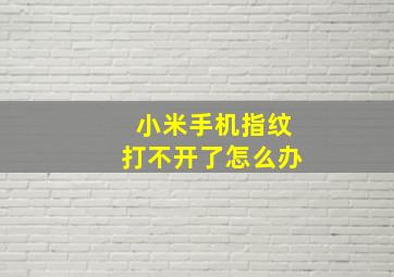 小米手机指纹打不开了怎么办