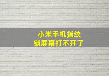 小米手机指纹锁屏幕打不开了