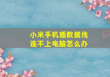 小米手机插数据线连不上电脑怎么办