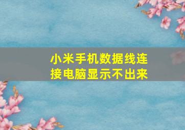 小米手机数据线连接电脑显示不出来