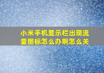 小米手机显示栏出现流量图标怎么办啊怎么关