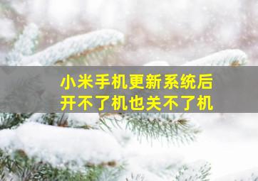 小米手机更新系统后开不了机也关不了机