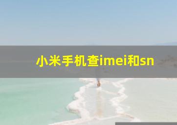 小米手机查imei和sn