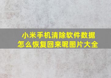 小米手机清除软件数据怎么恢复回来呢图片大全