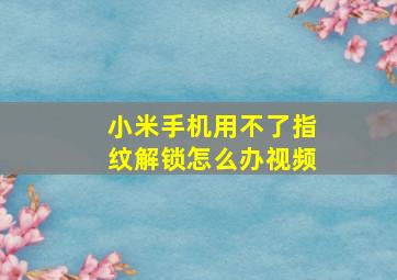 小米手机用不了指纹解锁怎么办视频