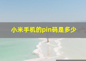 小米手机的pin码是多少