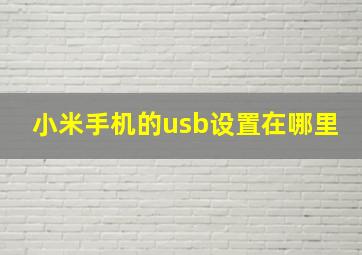 小米手机的usb设置在哪里