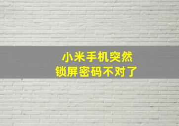 小米手机突然锁屏密码不对了