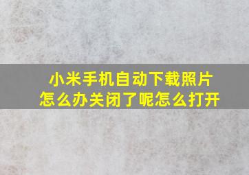 小米手机自动下载照片怎么办关闭了呢怎么打开