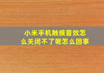 小米手机触摸音效怎么关闭不了呢怎么回事