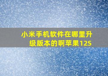 小米手机软件在哪里升级版本的啊苹果12S