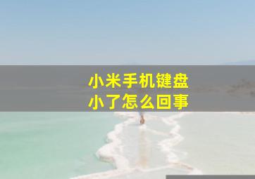 小米手机键盘小了怎么回事