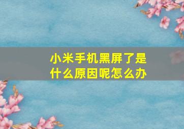 小米手机黑屏了是什么原因呢怎么办