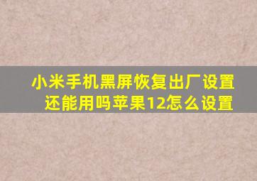 小米手机黑屏恢复出厂设置还能用吗苹果12怎么设置