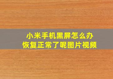 小米手机黒屏怎么办恢复正常了呢图片视频