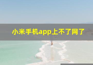 小米手机app上不了网了