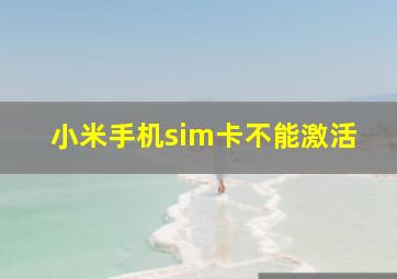 小米手机sim卡不能激活