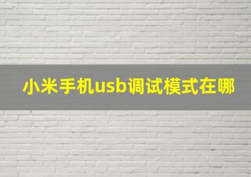 小米手机usb调试模式在哪