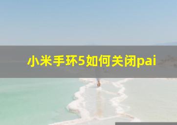 小米手环5如何关闭pai