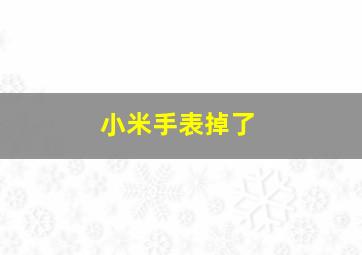 小米手表掉了