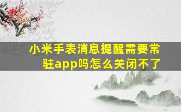 小米手表消息提醒需要常驻app吗怎么关闭不了