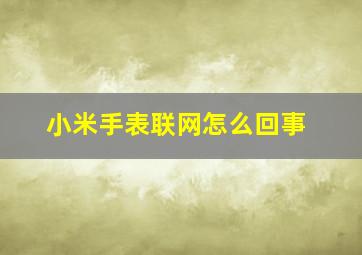 小米手表联网怎么回事