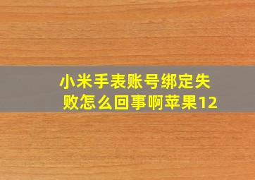 小米手表账号绑定失败怎么回事啊苹果12