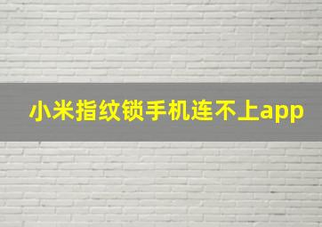 小米指纹锁手机连不上app