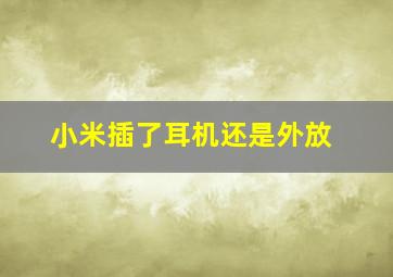 小米插了耳机还是外放