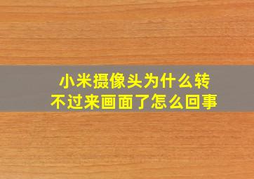 小米摄像头为什么转不过来画面了怎么回事