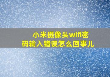 小米摄像头wifi密码输入错误怎么回事儿