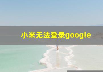 小米无法登录google