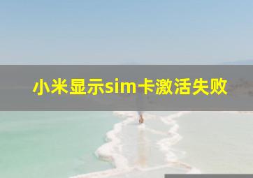 小米显示sim卡激活失败