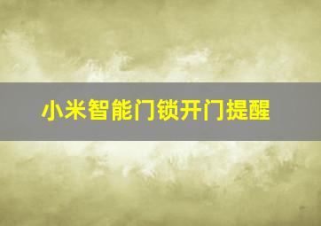 小米智能门锁开门提醒