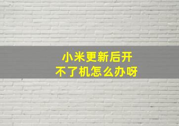 小米更新后开不了机怎么办呀