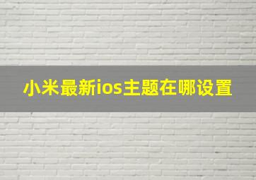 小米最新ios主题在哪设置